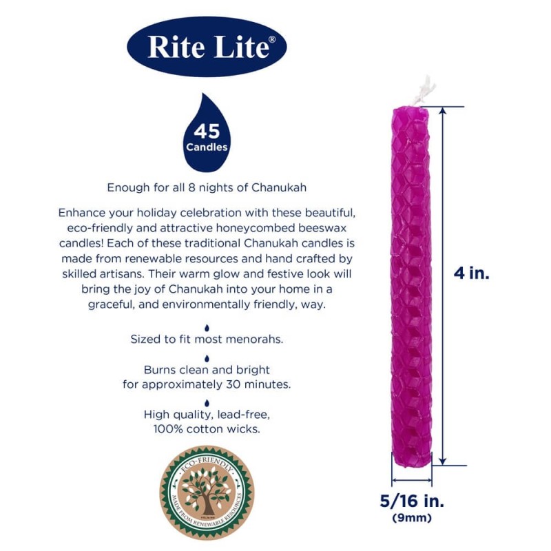Festive Beeswax Chanukah Candles | Hanukkah | Judaica